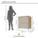 Ver imagem 4 de Balcão 1 Porta Basculante Rainha 80cm 100% MDF Cinza/Nature Greige