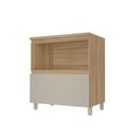 Ver imagem 3 de Balcão 1 Porta Basculante Rainha 80cm 100% MDF Cinza/Nature Greige