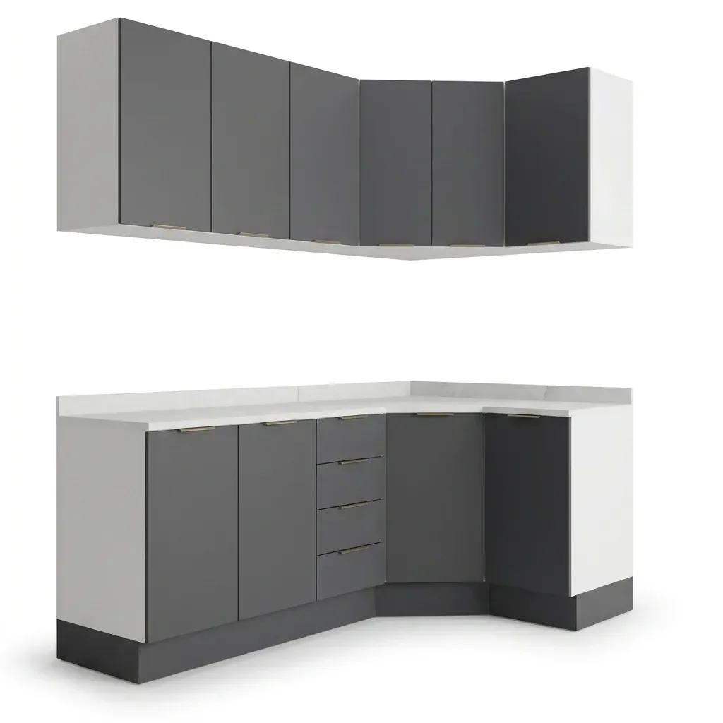 Ver imagem 2 de Cozinha Modulada 6 Peças com Tampo e Rodapé 3 Aéreos e 3 Balcões Ipanema CabeCasa MadeiraOriginals