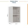 Cozinha Modulada 6 Peças com Tampo e Rodapé 3 Aéreos e 3 Balcões Ipanema CabeCasa MadeiraOriginals - 13