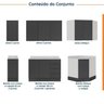 Cozinha Modulada 6 Peças com Tampo e Rodapé 3 Aéreos e 3 Balcões Ipanema CabeCasa MadeiraOriginals - 3