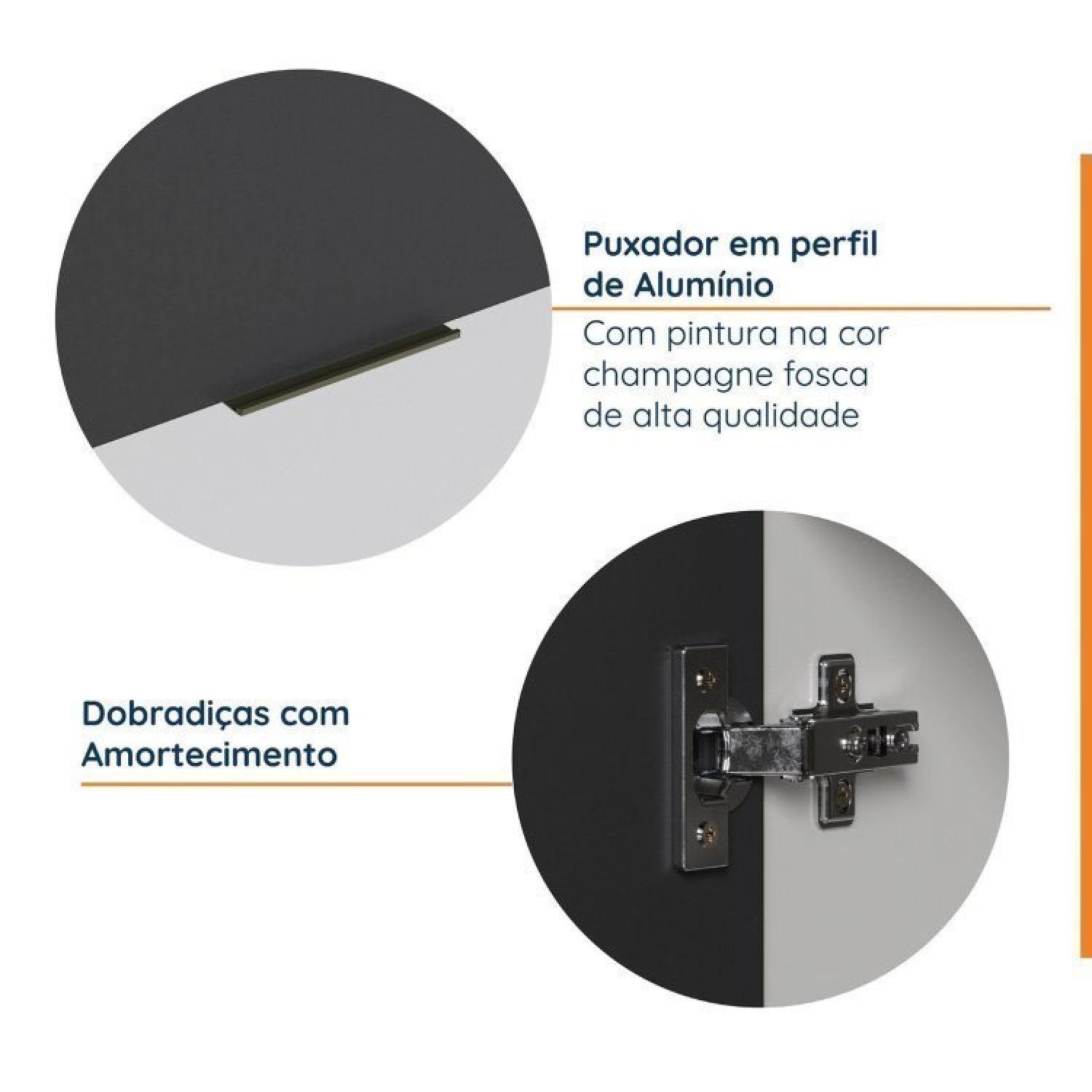 Cozinha Modulada 6 Peças com Tampo e Rodapé 3 Aéreos e 3 Balcões Ipanema Cabecasa Madeiramadeira - 6