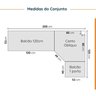 Cozinha Modulada 6 Peças com Tampo e Rodapé 3 Aéreos e 3 Balcões Ipanema CabeCasa MadeiraOriginals - 2