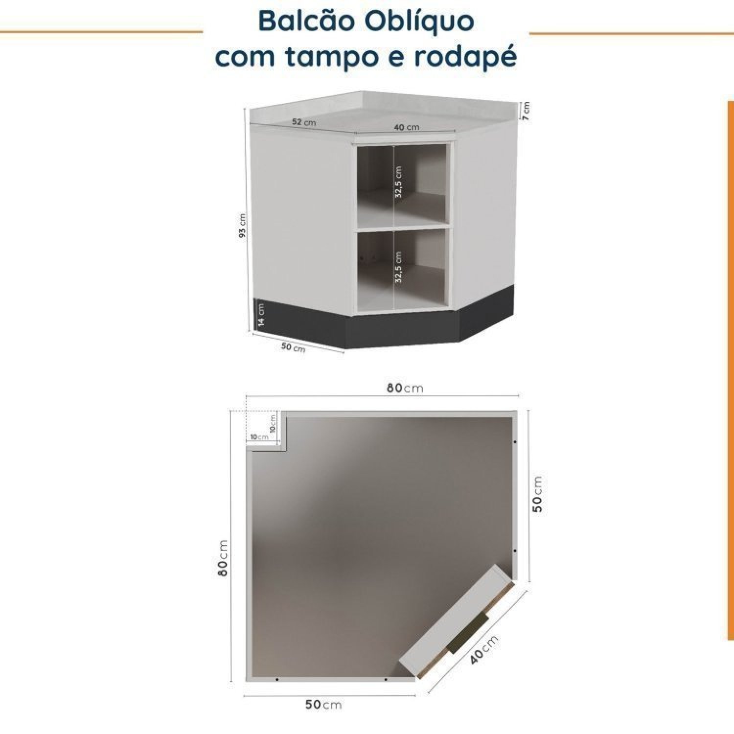 Cozinha Modulada 6 Peças com Tampo e Rodapé 3 Aéreos e 3 Balcões Ipanema Cabecasa Madeiramadeira - 16