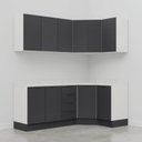 Ver mais imagens de Cozinha Modulada 6 Peças com Tampo e Rodapé 3 Aéreos e 3 Balcões Ipanema CabeCasa MadeiraOriginals