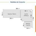 Ver imagem 2 de Cozinha Modulada 6 Peças sem Tampo sem Rodapé 3 Aéreos e 3 Balcões Ipanema CabeCasa MadeiraOriginals