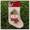 Enfeite Natal Bota Meia Tecido Boneco de Neve 48cm - 1