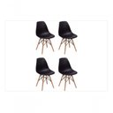 Ver imagem 1 de Kit C/4 Cadeira de Cozinha Eames Pés Madeira Dsw Preta
