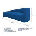 Ver imagem 3 de Recamier Curvo Orgânico 200cm 3 Lugares Lado Esquerdo para Sala de Estar em Linho Paris Azul Royal