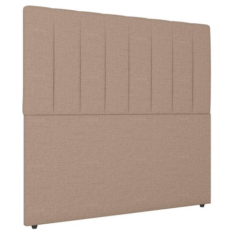 Cabeceira Cama Box Casal Queen Size Ivana 160cm Linho Bege