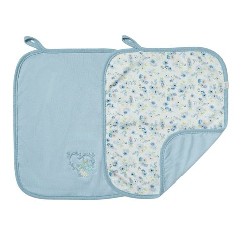 Kit 2 Babinhas Paninho de Boca Bebê Menina Serena Azul -Hug