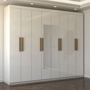Ver imagem 6 de Guarda-roupa Casal Nirvana 8 Portas 4 gavetas com Espelho Branco - Panorama Móveis