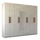 Ver imagem 3 de Guarda-roupa Casal Nirvana 8 Portas 4 gavetas com Espelho Branco - Panorama Móveis
