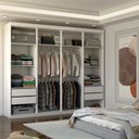 Ver imagem 2 de Guarda-roupa Casal Nirvana 8 Portas 4 gavetas com Espelho Branco - Panorama Móveis