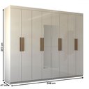 Ver imagem 4 de Guarda-roupa Casal Nirvana 8 Portas 4 gavetas com Espelho Branco - Panorama Móveis