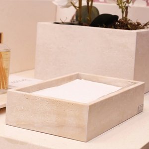 Porta Papel Toalha em Mármore Travertino Romano