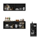 Ver imagem 4 de Armário de Cozinha com Bancada Americana/mesa Gourmet Multimóveis Mp2202 Preto