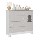 Ver imagem 2 de Cômoda Infantil 95cm 1 Porta com Vidro e 4 Gavetas Fofura Multimóveis Mp4484 Branco/off White