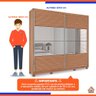 Guarda Roupas Berlim 100% MDF 2 Portas de Correr 6 Gavetas c/ Kit de Espelhos e Pés Tuboarte - 4