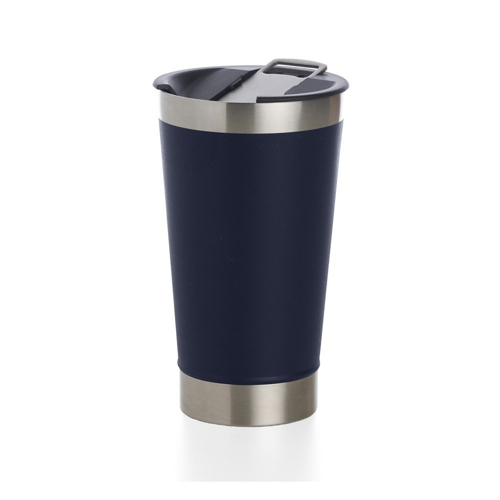 Copo Térmico de Aço Inox com Tampa Abridor 500ml - Brava Azul Escuro