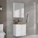 Ver imagem 1 de Conjunto de Banheiro com Cuba 60cm x 145cm Nature Branco/Carvalho