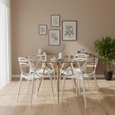 Ver imagem 1 de Conjunto Mesa Eames Vidro 90cm + 4 Cadeiras Allegra Seat&co