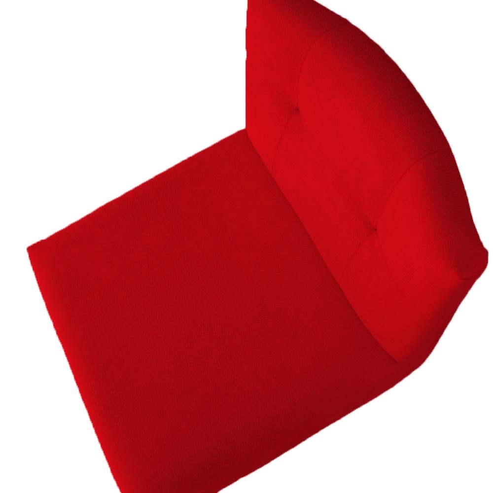 Kit 04 Banquetas Luma Base de Ferro Sued Vermelho - D'classe Decor - 5