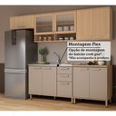 Ver imagem 6 de Cozinha Compacta 100 Mdf 5 Peças com Tampo e Vidro Canelado 280cm Duna Luciane Móveis