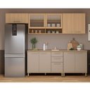 Ver imagem 1 de Cozinha Compacta 100 Mdf 5 Peças com Tampo e Vidro Canelado 280cm Duna Luciane Móveis