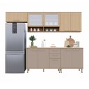 Ver imagem 2 de Cozinha Compacta 100 Mdf 5 Peças com Tampo e Vidro Canelado 280cm Duna Luciane Móveis