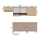 Ver imagem 4 de Cozinha Compacta 100 Mdf 5 Peças com Tampo e Vidro Canelado 280cm Duna Luciane Móveis