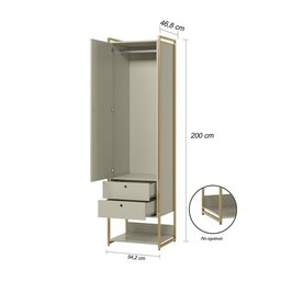 Closet Casal Modulado Completo Industrial Aberto Olivar - Off White - 5