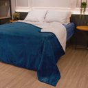 Ver imagem 2 de Cobertor Sherpa Glamour Dupla Face 2,10m X 2,30m Queen - Marinho Appel