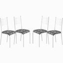 Ver imagem 2 de Kit 4 Cadeiras para Cozinha e Sala de Jantar 542.Slp Branco/Preto Floral