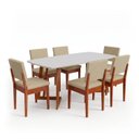 Ver imagem 3 de Conjunto Sala de Jantar Madeira Maciça 6 Lugares Tampo sem Vidro Cadeira Miami