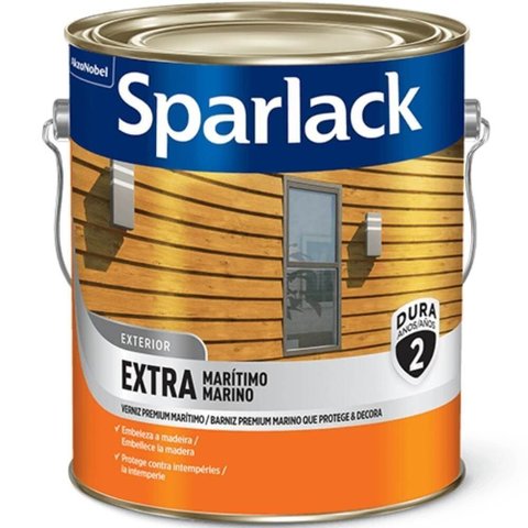 Verniz Sparlack Extra Marítimo Acetinado Base Água para Madeira Natural 3,6 Litros - Coral Verniz 3,