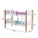 Ver imagem 4 de Beliche Infantil Solteiro MDF Ônix Divaloto Móveis com 2 Colchões Solteiro - Branco Mel