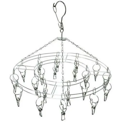 Mini Varal De  Roupas Intimas 100% Inox 20 Clipes