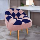 Ver imagem 2 de Kit 02 Poltrona Paloma Escritório Sala Pé Palito Suede Rosa Bebê e Suede Azul Marinho - Dominic Deco