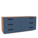 Ver imagem 2 de Cômoda Lisboa com 6 Gavetas 150x63cm Freijó/Azul 240839