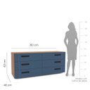 Ver imagem 3 de Cômoda Lisboa com 6 Gavetas 150x63cm Freijó/Azul 240839