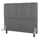 Ver imagem 1 de Cabeceira Cama Box Casal Queen Size Amber 160cm Estofada Linho Cinza - Desk Design