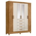 Ver imagem 5 de Guarda Roupa Solteiro Ambiente Aruba 6 Portas Freijó Off White com Espelho - Moval