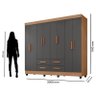 Guarda Roupa Casal Porto 8 Portas Nature Cinza – Móveis Leão - 2