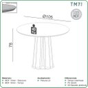 Ver imagem 3 de Conjunto de Jantar Mesa Redonda Mdf + 4 Cadeiras Tela Palha