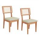 Ver imagem 6 de Conjunto de Jantar Mesa Redonda Mdf + 4 Cadeiras Tela Palha