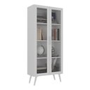 Ver imagem 2 de Armário de Escritório 68cm 2 Portas com Vidro Retrô Urban Multimóveis Mp6039 Branco