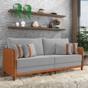Ver imagem 6 de Sofá 3 Lugares Living 212cm Pé Madeira Valença Nozes/veludo K01 - D\'rossi Cor Cinza