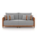 Ver imagem 3 de Sofá 3 Lugares Living 212cm Pé Madeira Valença Nozes/veludo K01 - D\'rossi Cor Cinza