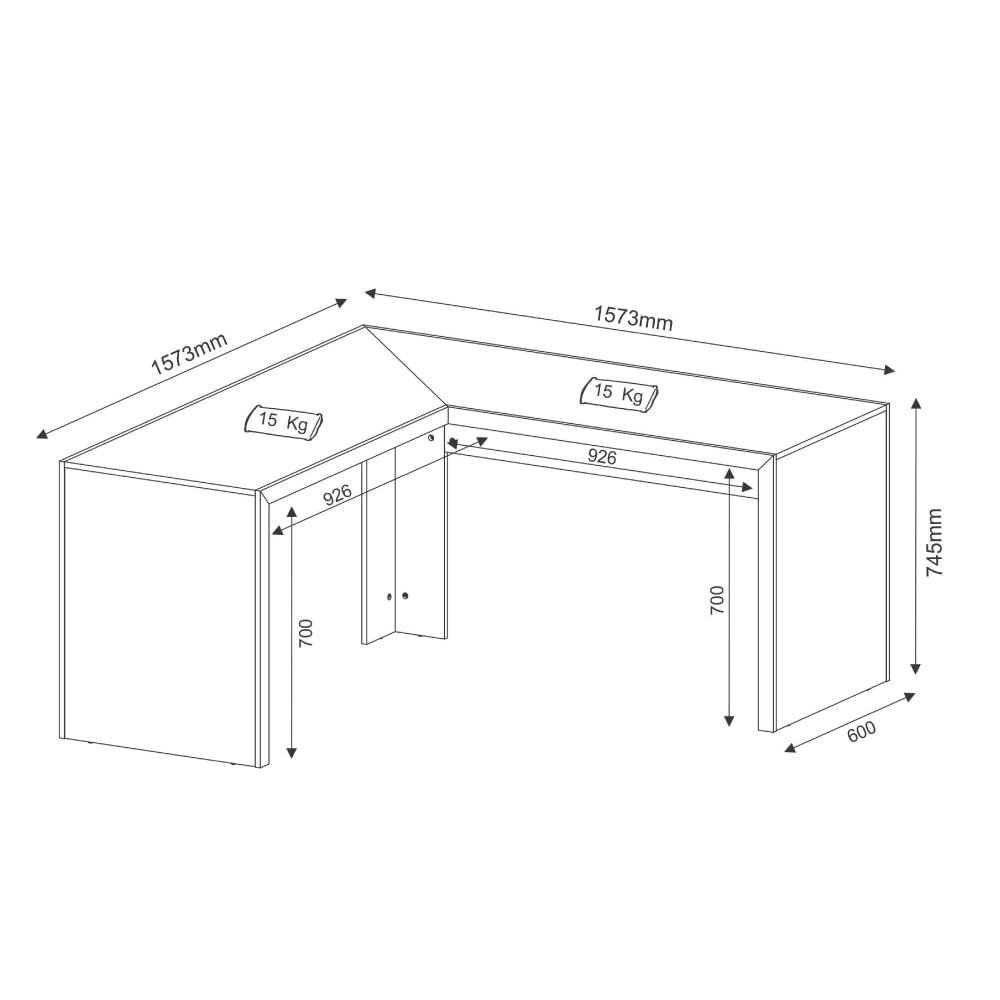 Mesa de Escritório de Canto - 4